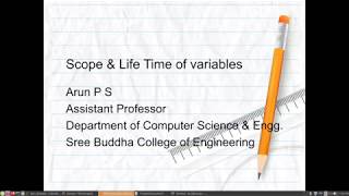Scope & Lifetime of variables in C