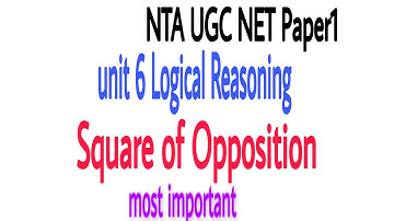 #ugcnet#nta Square of Opposition / logical reasoning unit6