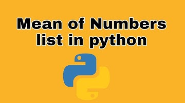 How to find Mean of Numbers list In python