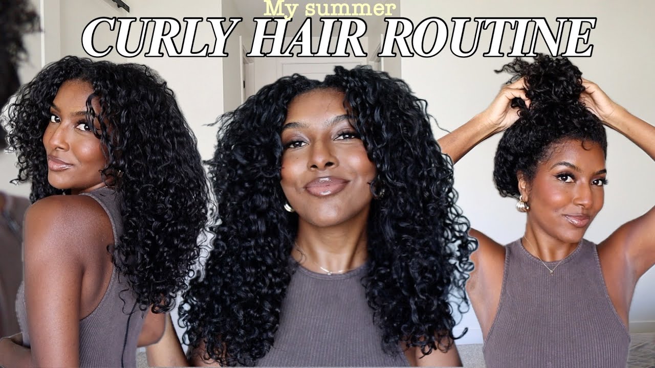 SUMMER CURLY HAIR ROUTINE FOR FRIZZY HAIR