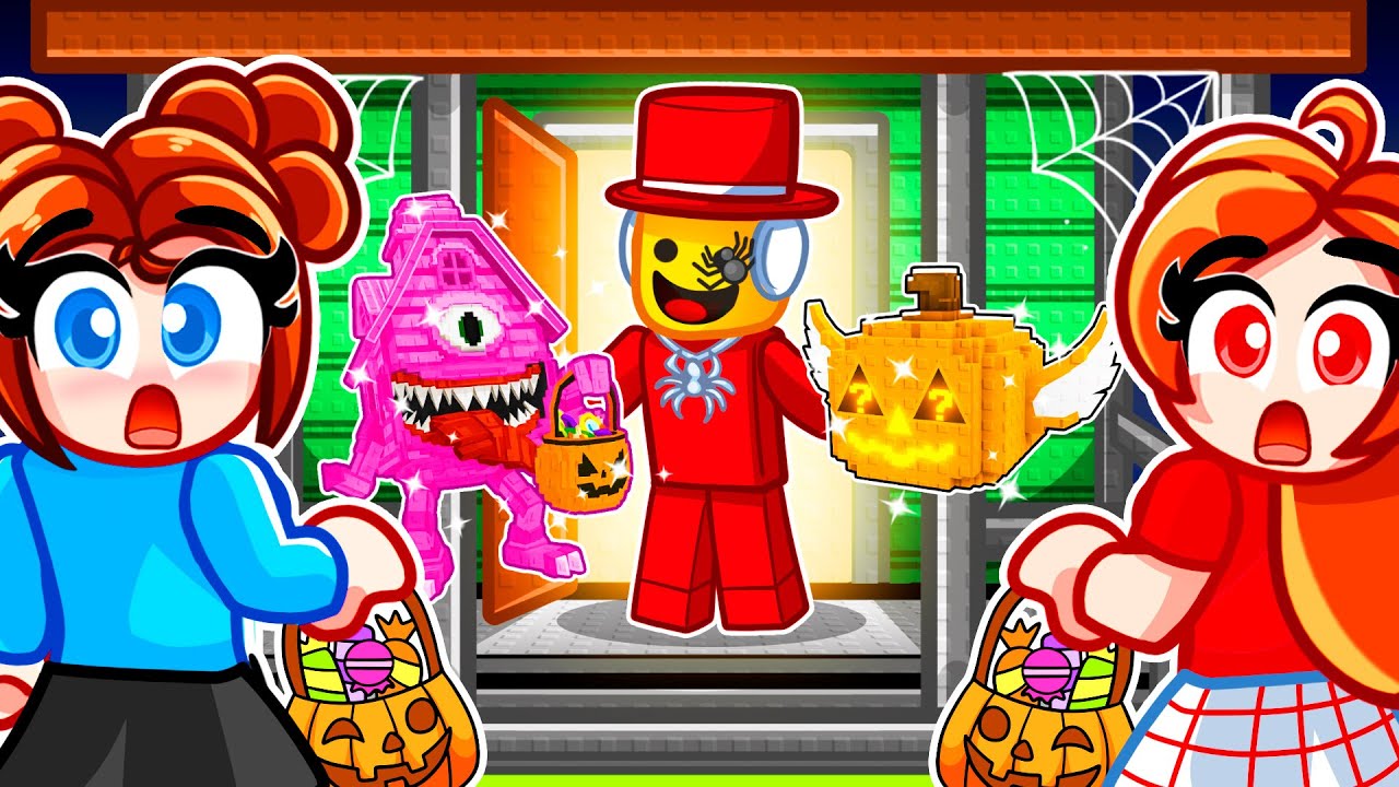 Brook And Riley Go TRICK OR TREATING In Steal a Brainrot!