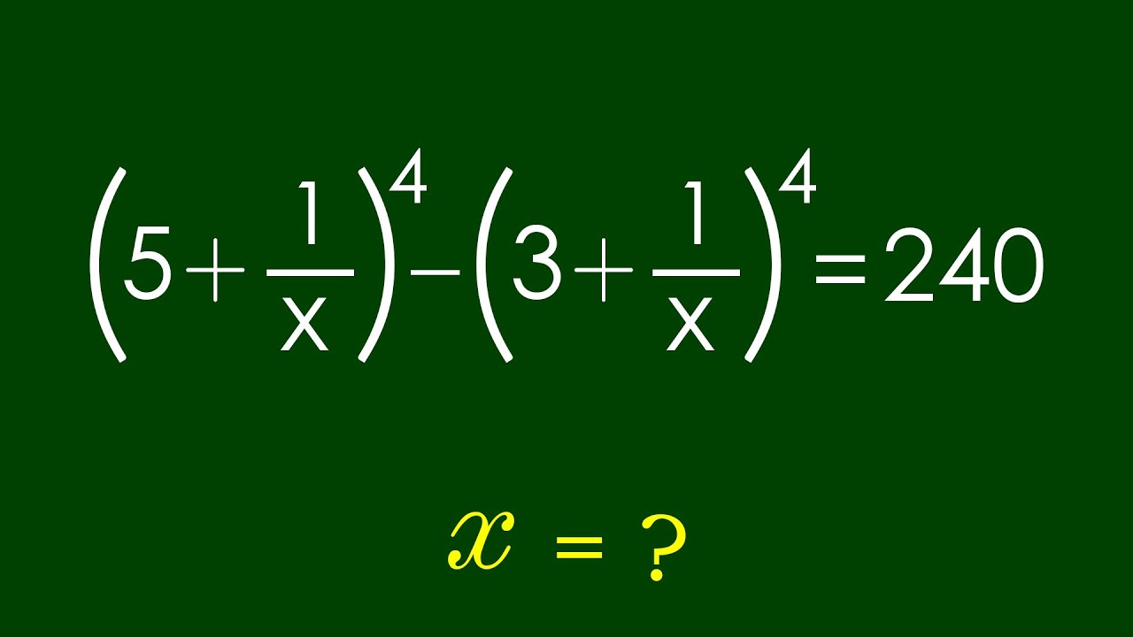 A Nice Algebra Problem | Math Olympiad x=?