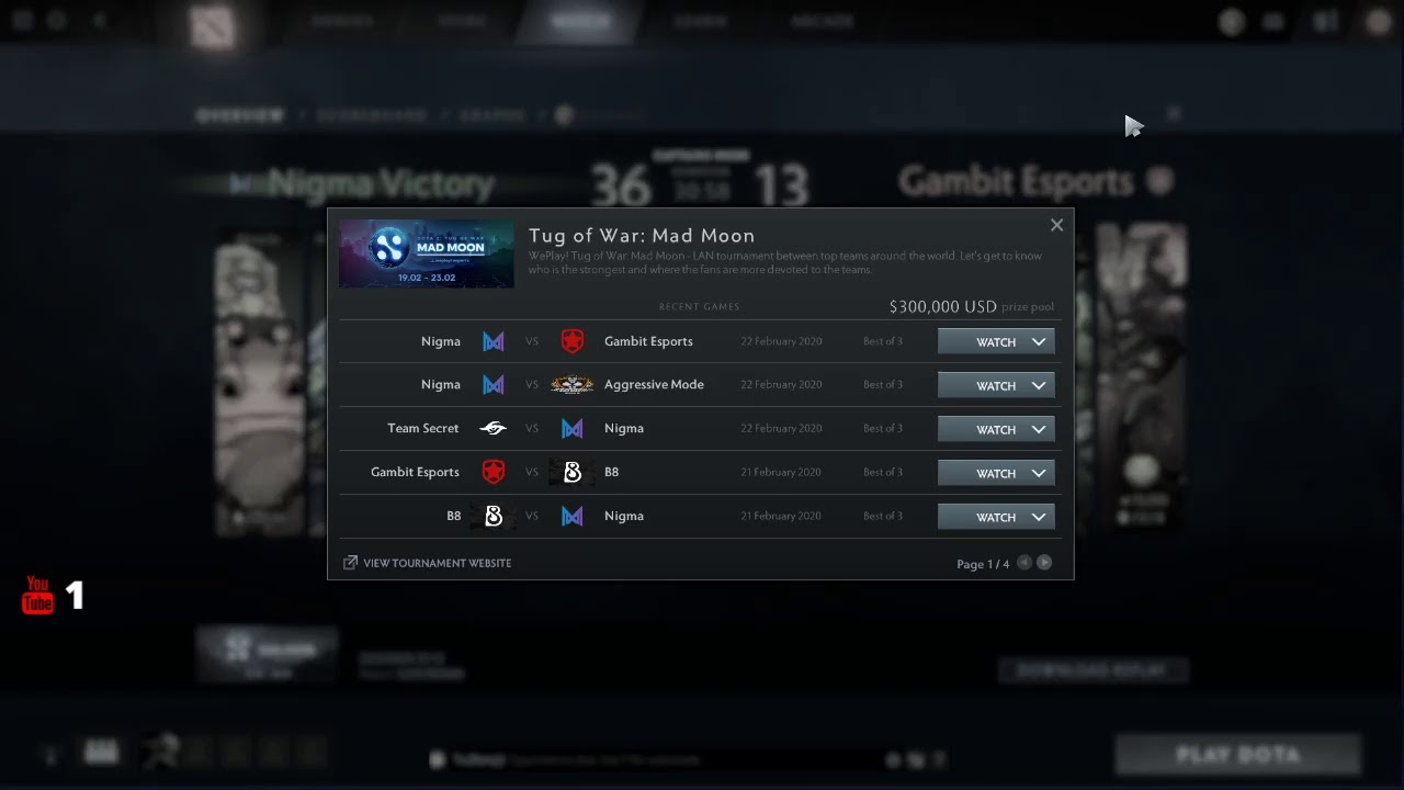 [DOTA 2 LIVE] Nigma vs Gambit Esports | WePlay! Dota 2 Tug of War: Mad Moon