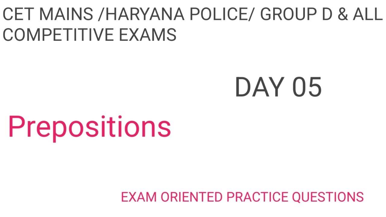 Class #05 Prepositions exam oriented practice questions by Neetu Rao # english 