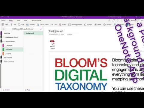 Set Picture to Background in OneNote