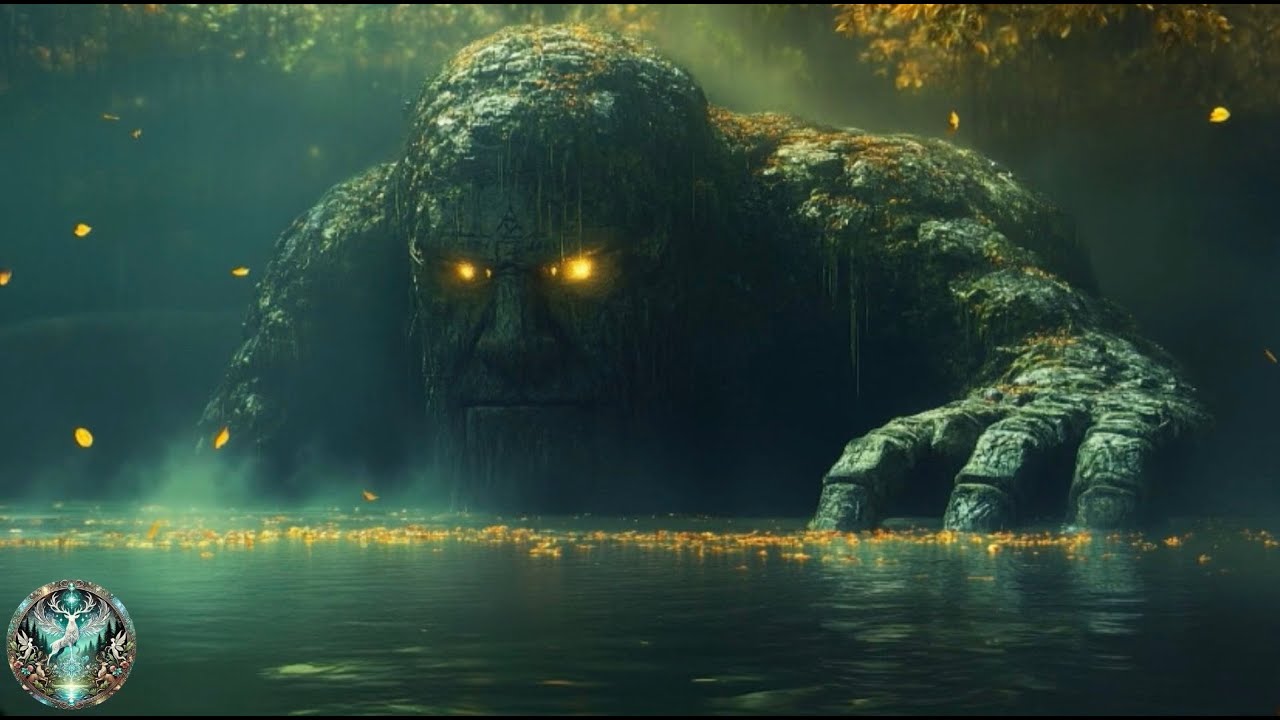 Relaxing Water Sounds & Night Ambience 🌊 Sleeping Stone Titan | Ancient Forest