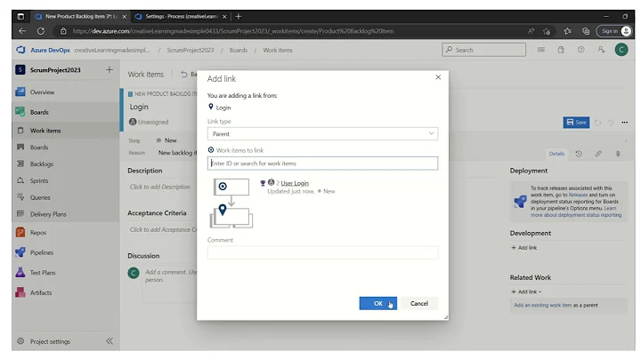 Work items Creation in Azure  Lesson 4 | Epic, Feature, PBI/Story, Tasks Creation using Azure