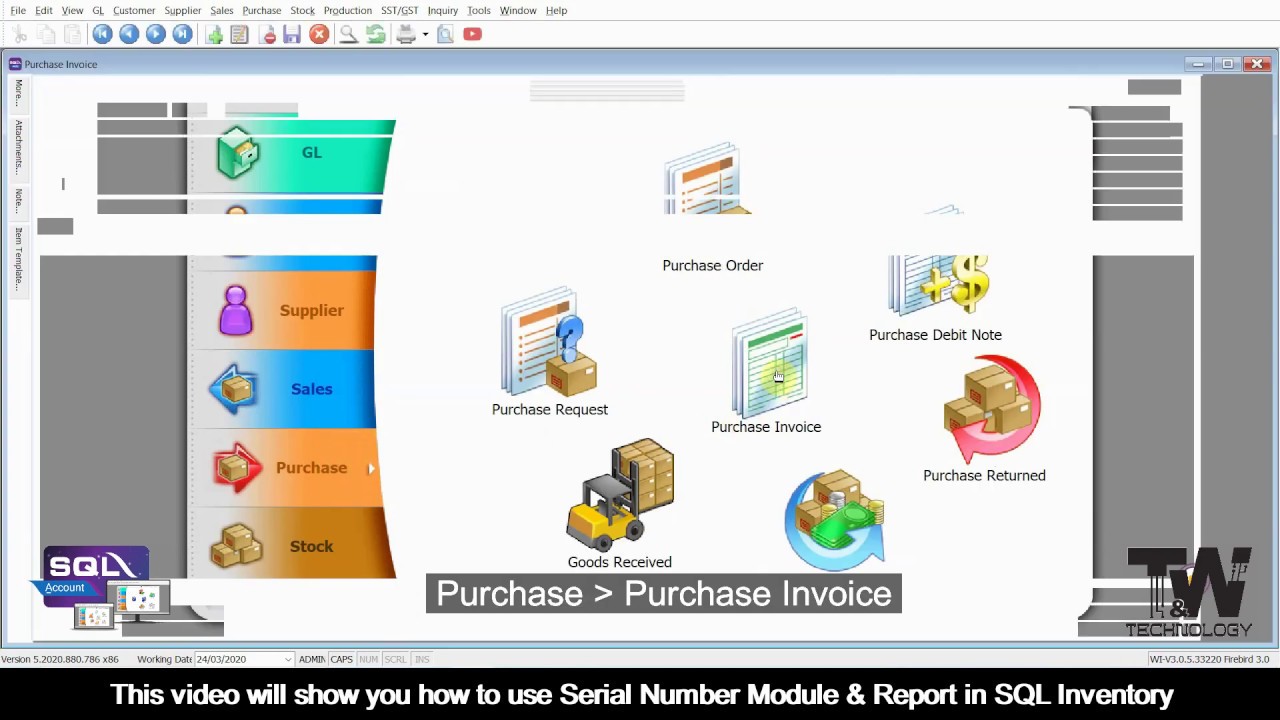 SQL Inventory - Use SERIAL NUMBER Module - YouTube