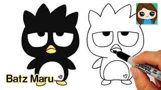 How to Draw Batz Maru Easy  Penguin