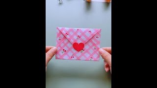 A square paper folded into a heartwarming envelope. #Origami #EnvelopeOrigami #HandmadeDIY