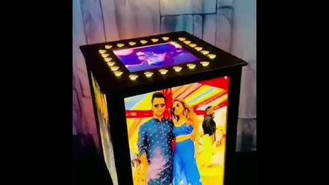 Wooden Rotating Lamp with Coustomize Photos