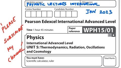 WPH15/01 Physics January 2023 IAL Unit 5 Section B Qst 19#ial #alevel #edexcel #physics #2023new