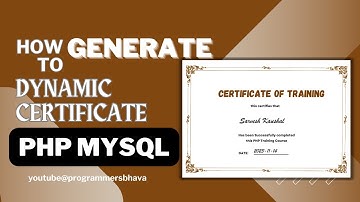 How to Generate Dynamic Certificate in PHP(MUST WATCH)