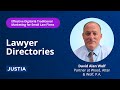 Hello, in this segment from our Effective Digital & Traditional Marketing for Small Law Firms webinar, David Wolf will guide you through the effectiveness of lawyer directories as a marketing...