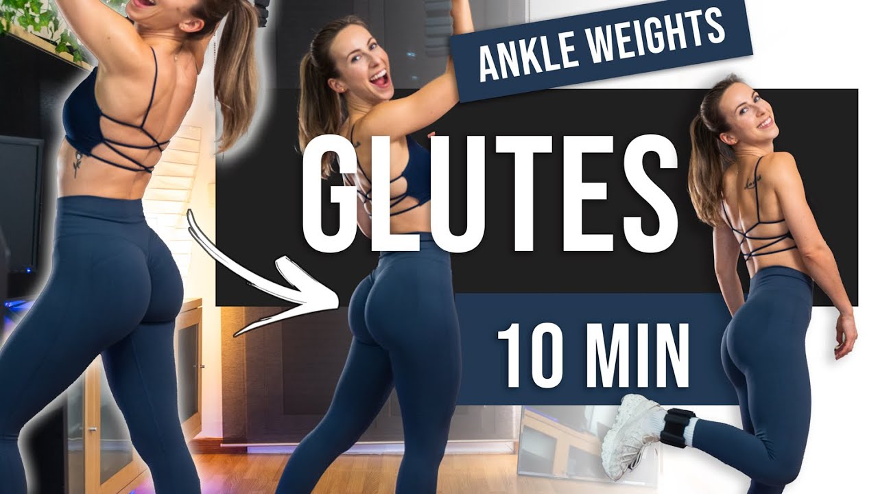 GLUTES WORKOUT 🍑 // with ANKLE WEIGHTS // easy to do at home