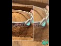 Navajo Style Natural Turquoise Stone Mixed Metals Bangle Bracelet