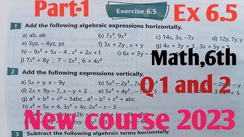 Exercise 6.5 Class 6 Math kpk and PTB new course 2023| Class 6th Maths Ex 6.5 unit 6 sets SNC