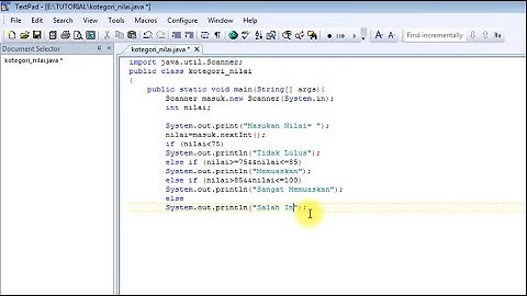 Program membuat kriteria Kelulusan di java