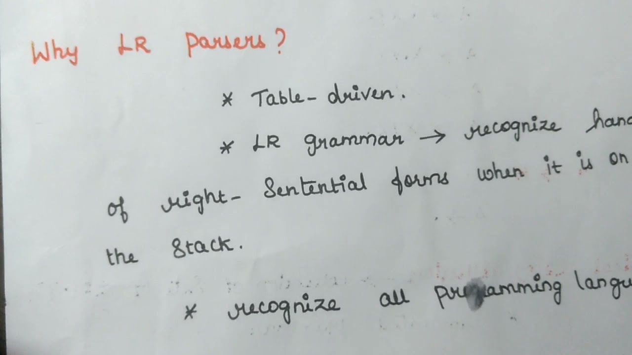 L 14 LR Parser LR 0 Parser Compiler Design YouTube