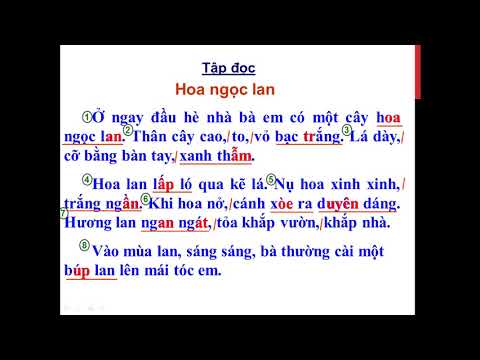 Tập đọc lớp 1 Tuần 27 Hoa ngọc lan