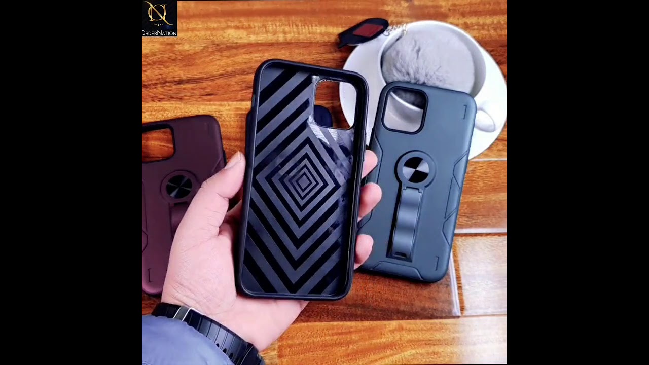 Oppo A8 Cover - Black - 2 in 1 Hybrid Protective Case With Kick Stand