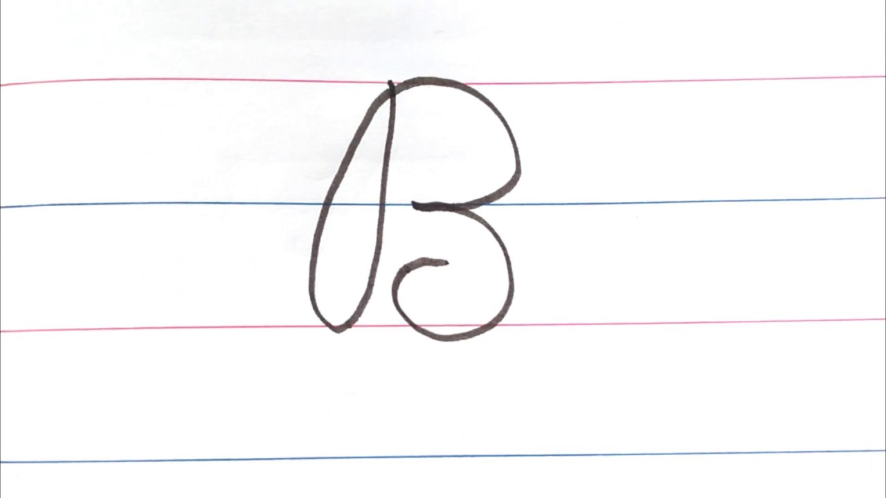 Learn how to write alphabet Cursive Capital " B" - YouTube