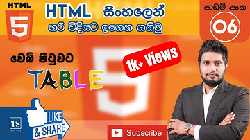 HTML Table : HTML in Sinhala - Lesson 06 | Tech Side