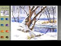 Without Sketch Landscape Watercolor - Winter Start (color mixing view) NAMIL ART