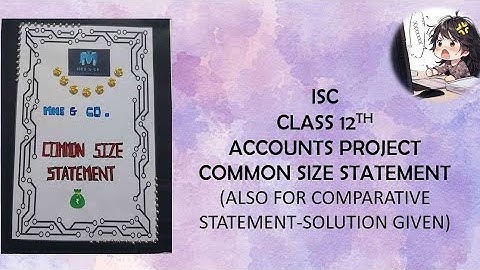 COMMON SIZE AND COMPARATIVE STATEMENT PROJECT| ACCOUNTS| ISC CLASS 12TH| ACCOUNTS PROJECT