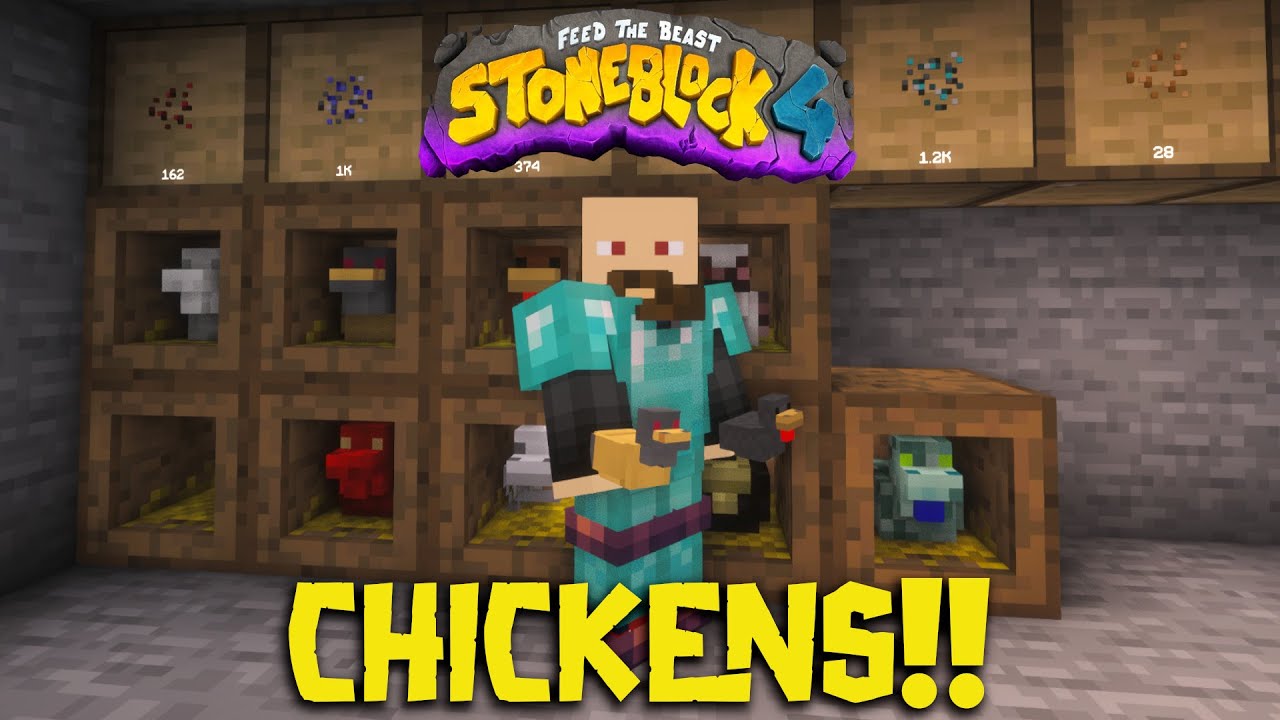 StoneBlock 4 Эпизод 2 - Цыплята!!