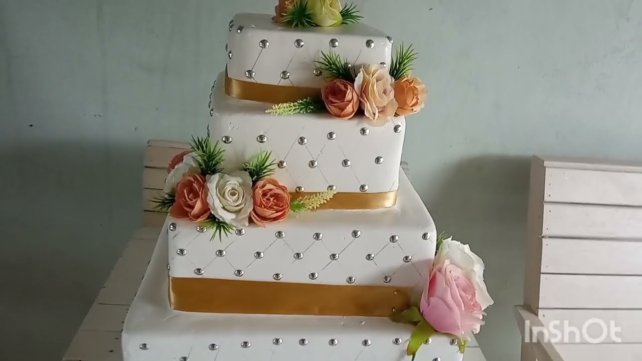 Como Fazer  Bolo FAKE Quadrado Usando Isopor e Massa Corrida.