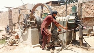 Biggest power old desi diesel engine start up amazing_with motor bike engine fantastic scene