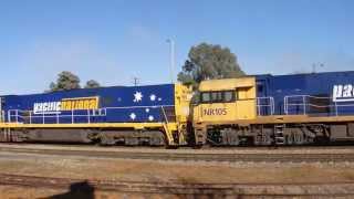 Junee Trains 9317, NR105 & NR107 with 3MW2