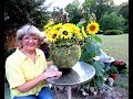 How to Make a Big Flower Pot from old Beach Ball Cement & fabric .