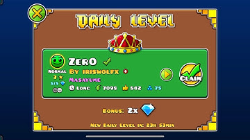 Zero by iriswolfx- Geometry Dash (Daily Level, 3 Stars)