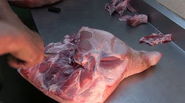 #143. Debone and trim whole ham  for salting and smoking