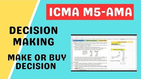 Concept of Make or Buy Decision | ICMA M-5 AMA Lectures