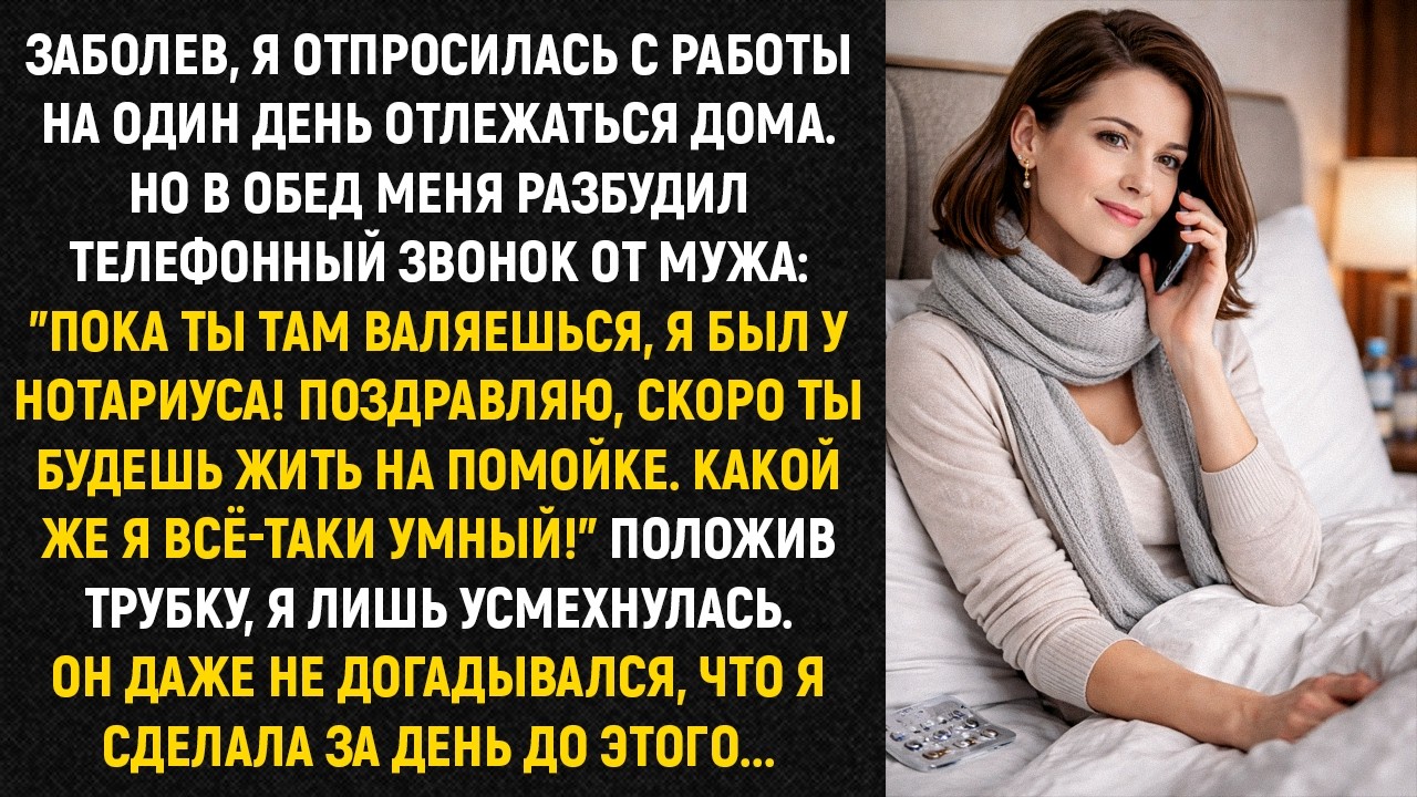 Заболев, я отпросилась с работы на один день отлежаться дома. Но в обед меня разбудил телефонный...