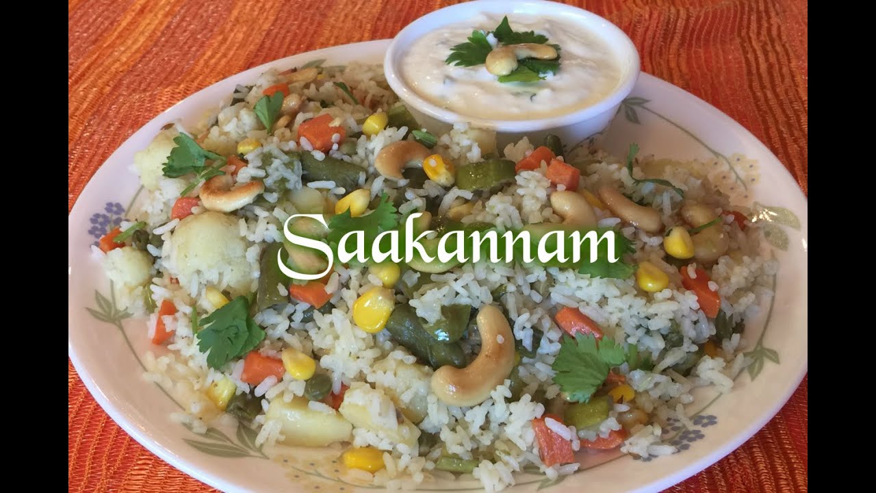 Saakannam / Shakannam and Cucumber raita Recipe, Flavoured mixed vegetable rice recipe | Nagaharisha Indian Food Recipes
