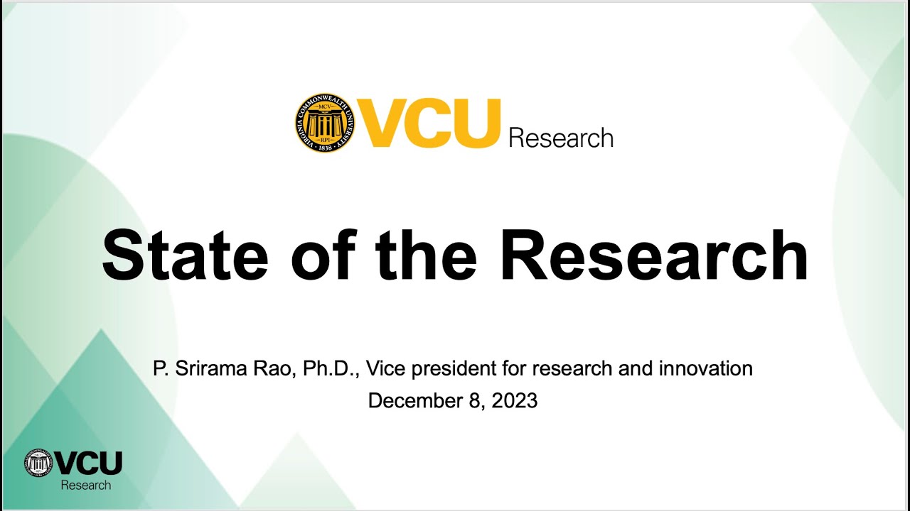 VCU's state of the research address to the board of visitors 2023 - YouTube