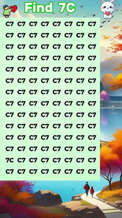 Find 7C - Test your visual skills by finding the hidden number 7C in 5 ...