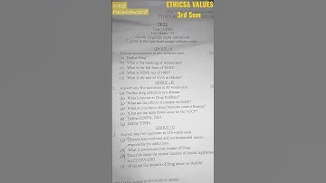 Ethics and Values 3rd semester Qns #3rdsemexam #ethicsandvalues #shortsfeed #yt #shorts #plusthree