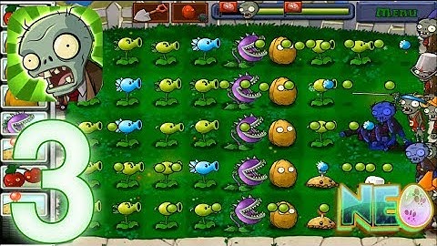 Plants vs. Zombies: Gameplay Walkthrough Part 3 (LEVEL 1.8 - 2.0 COMPLETED)