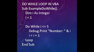 Do While loop in VBA
