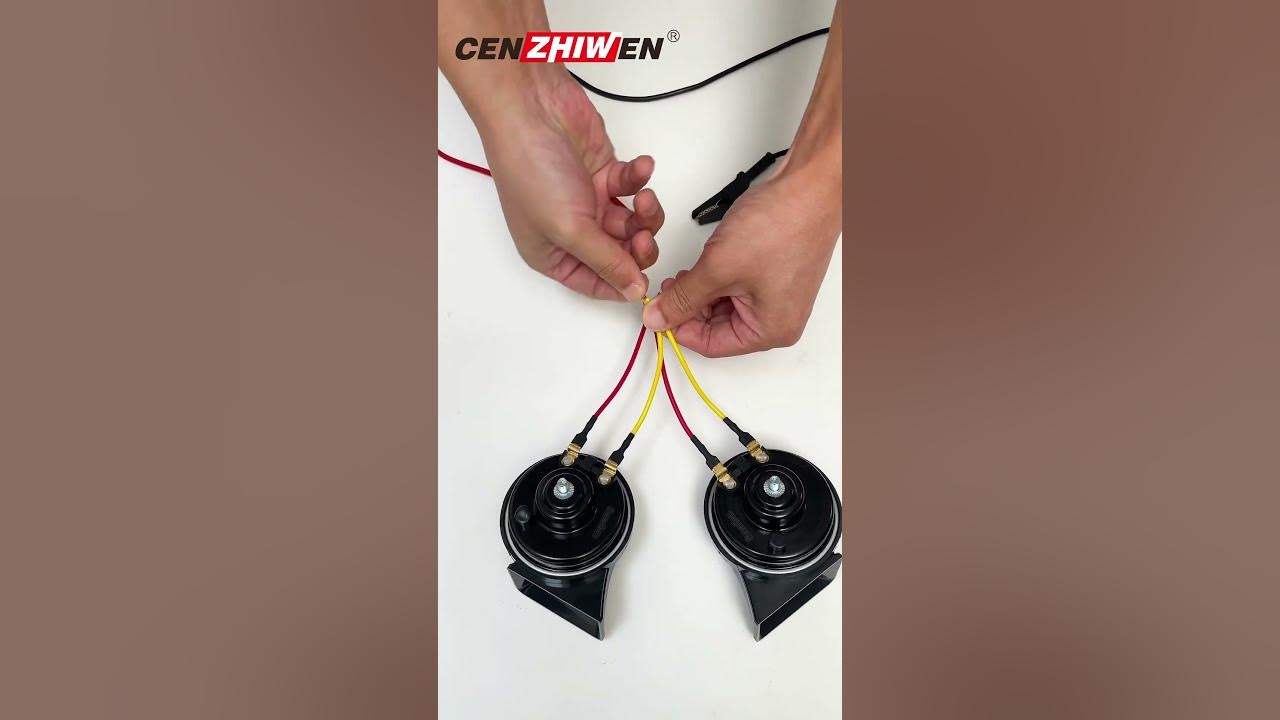 Snail horn with 4 wires high and low tone horn #automobile #trumpet #electric