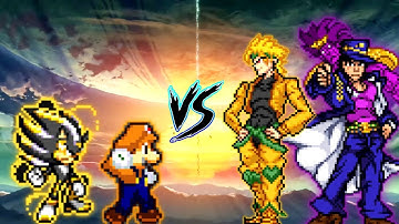 Sonic Chaos V4 (AF) & Fusion Marigi (Mario & Luigi) VS Dio K1 V2 & Jotaro K1 V2 in Jump Force Mugen