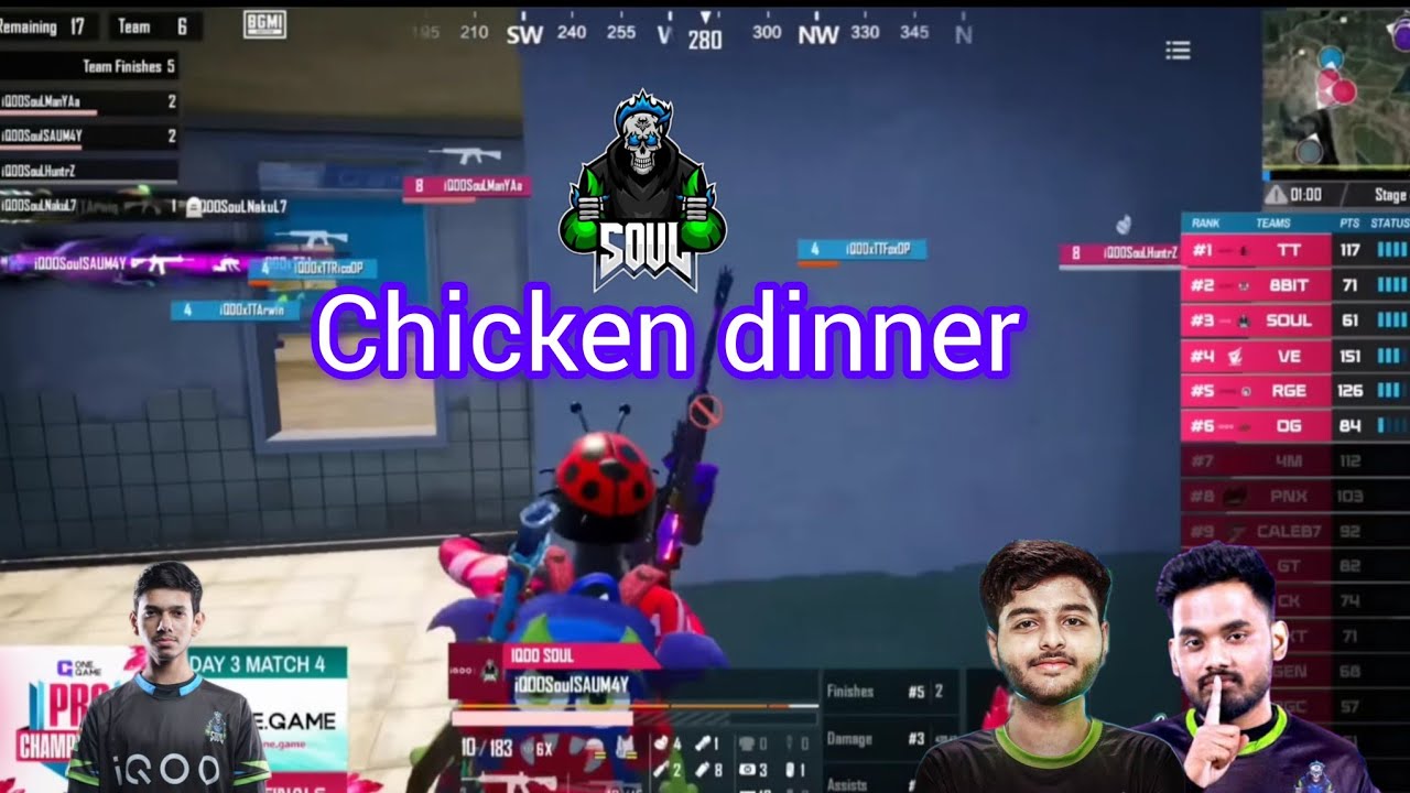 ONE PRO CHAMPIONSHIP FINAL 🏆| IQOOSOUL CHICKEN DINNER|  NAKUL, SAUMAY & MANYA ON FIRE 🔥🚀🚀