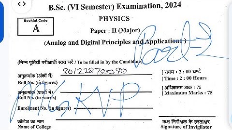 mgkvp BSc 6th semester physics paper 2 solve#analog and digital principles and applications#solution