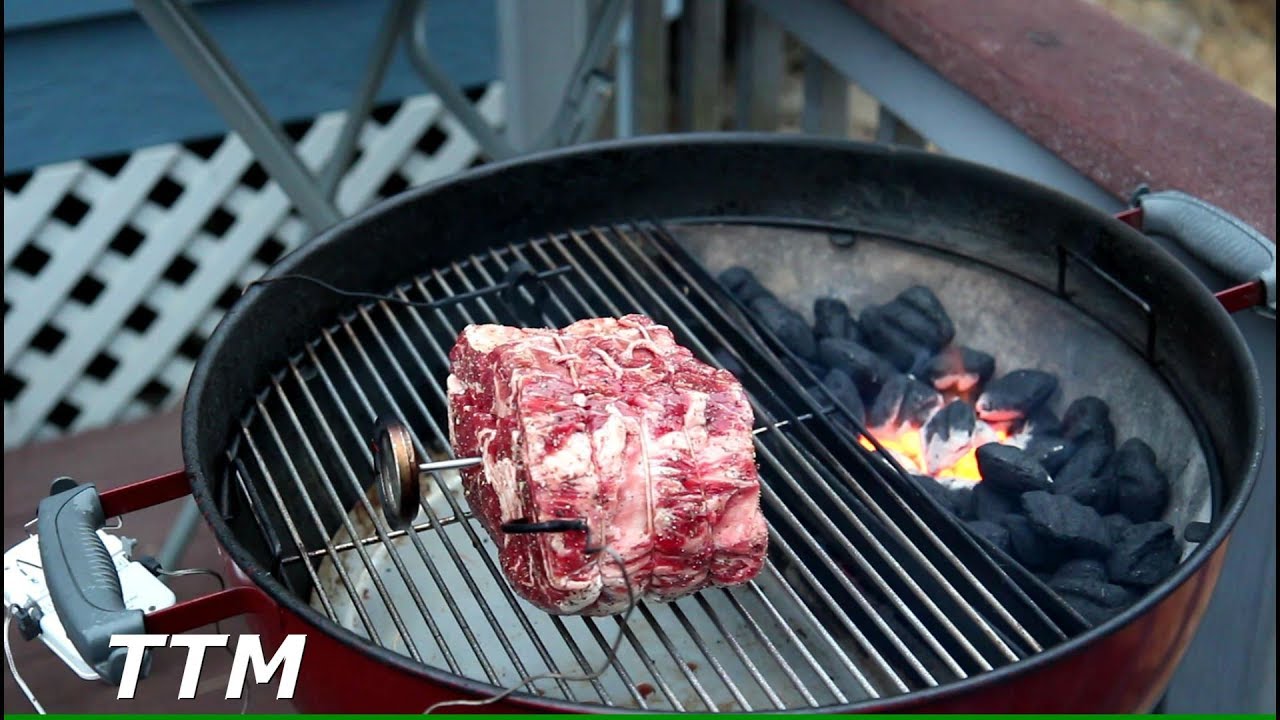 Beef Rib Roast on the Weber Charcoal - YouTube