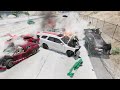 PILE UP Car CRASHES on West Coast USA Highway - BeamNG Drive
